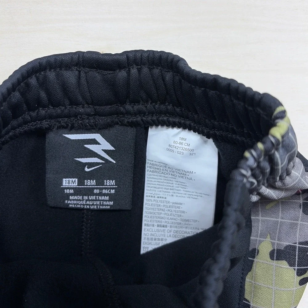Nike Russell Wilson RW3 Toddler Joggers Black Camo Grid Pants 18M 0055-023